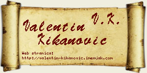 Valentin Kikanović vizit kartica